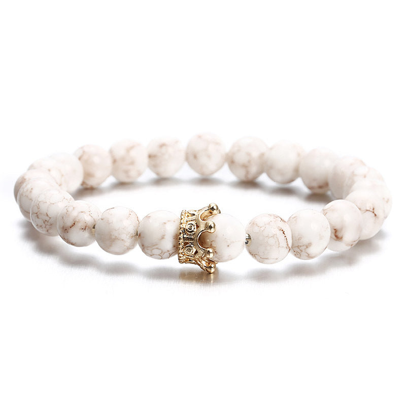 Pulsera de aleación de piedra de lava de ágata natural al por mayor